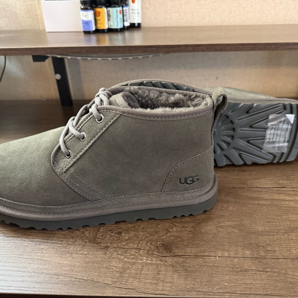 UGG Charcoal Suede Lace-Up Boots